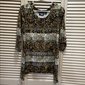 LuLaRoe Animal Print Tunic with 3/4 Sleeves